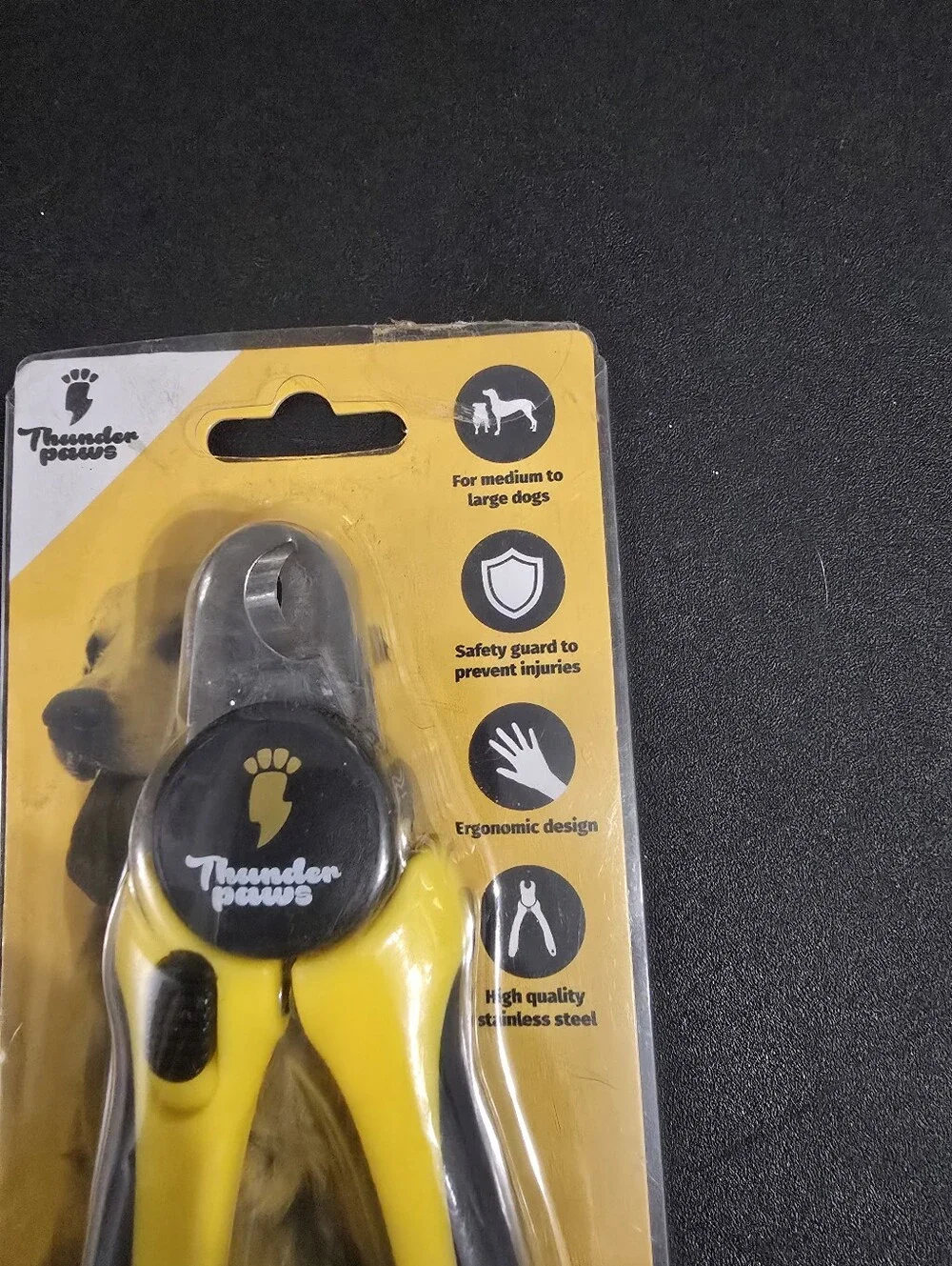 New Thunder Paws Yellow & Black Dog Nail Clippers